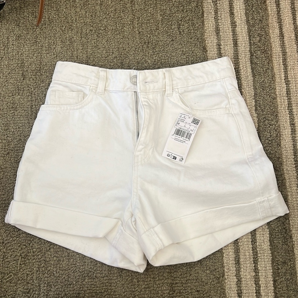 White denim shorts